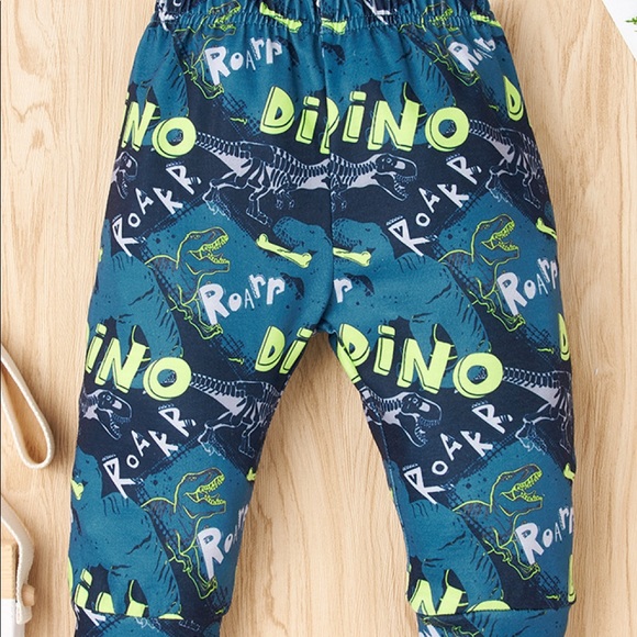 NWOT Baby Hoodie and DINO Roarr Pant Set.                 Size:9-12 M Color:Gray - Picture 3 of 7